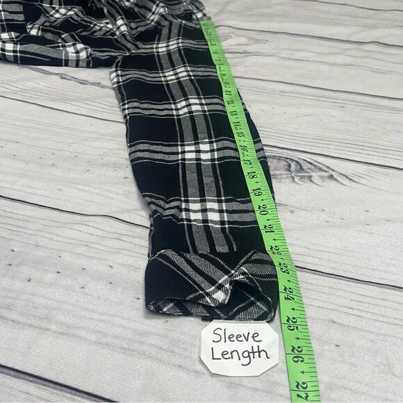 Rails Dylan Plaid Button Down Shirt  Onyx Ivory Women Size XS - Picture 4 of 11